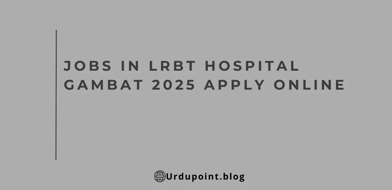 Jobs in LRBT Hospital Gambat 2025 Apply Online