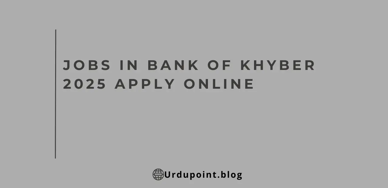 Jobs in Bank of Khyber 2025 Apply Online